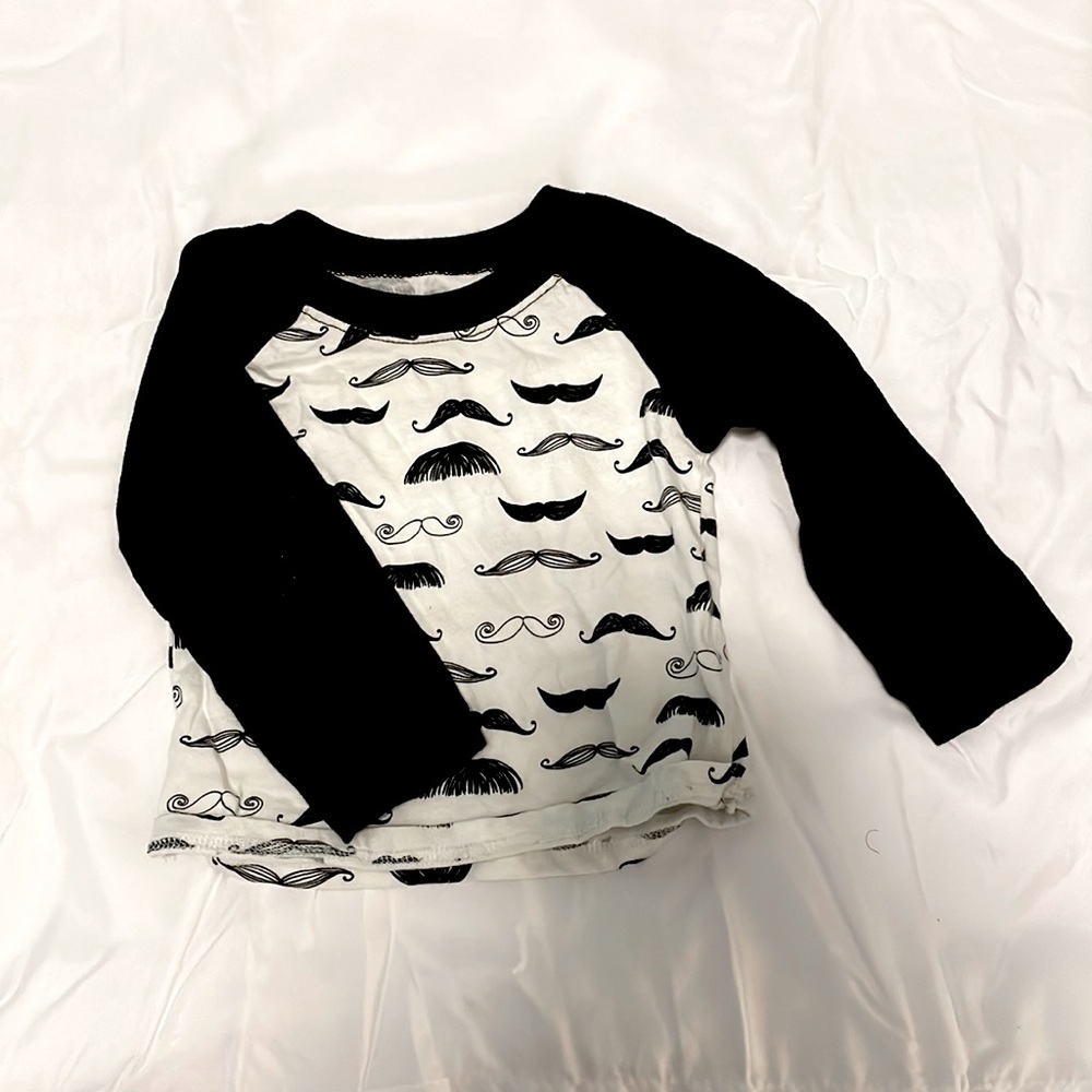 9-12Month long sleeve mustache shirt